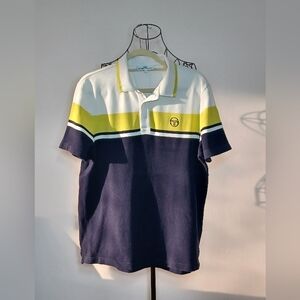 Sergio Tacchini Colorblock Polo in Navy, White & Yellow